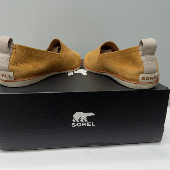 Sorel Ella leather tan camel brown slip on loafers women's 9.5 NL3211-224 - Picture 6 of 8